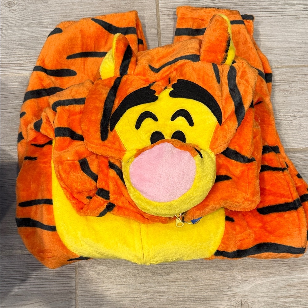 Plush Tigger Character Onsie Costume - Orange & Yellow